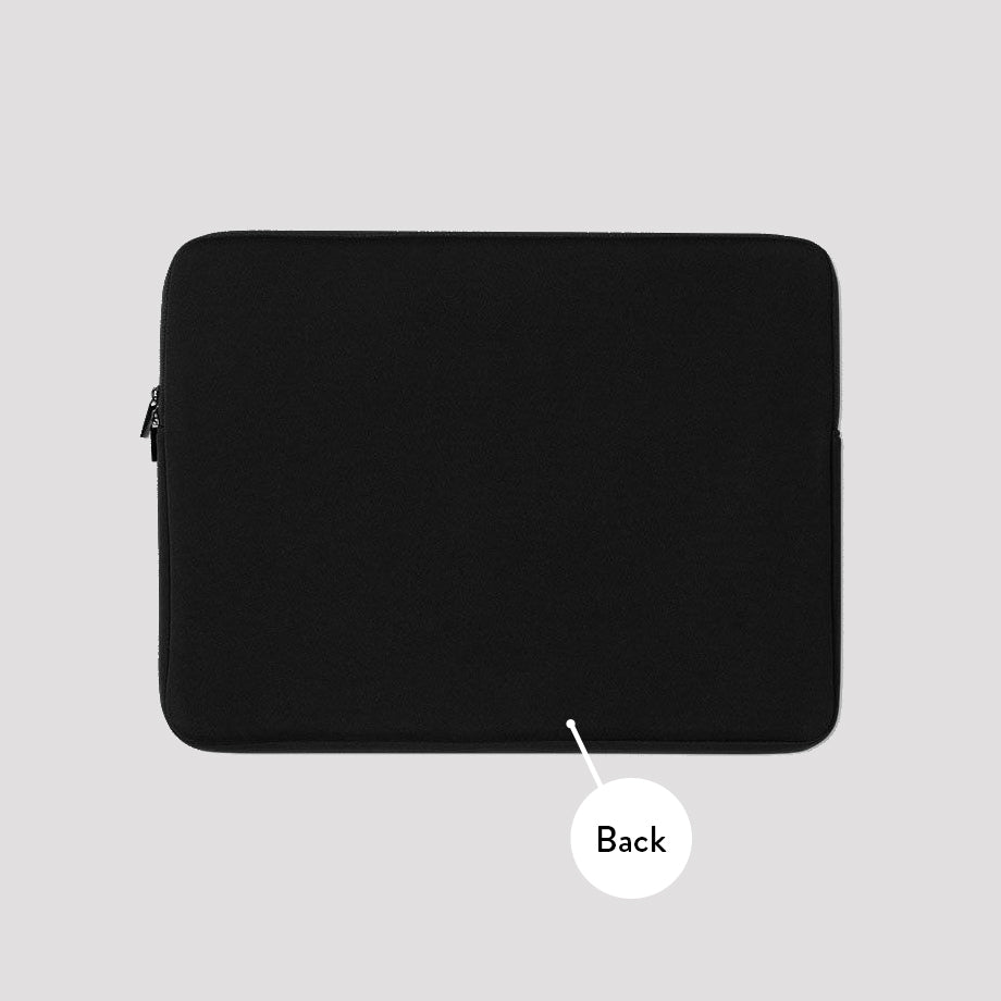 the back of a black laptop case