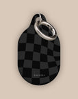 Black Wave Checkered AirTag Holder