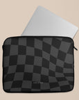 Black Wave Checkered Laptop Sleeve