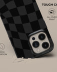 Black Wave Checkered Phone Case