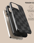 Black Wave Checkered Phone Case