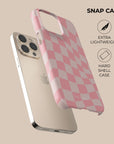 Pink Wave Checkered Phone Case