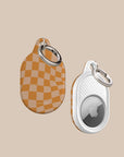 Orange Wave Checkered AirTag Holder