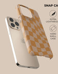 Orange Wave Checkered Phone Case