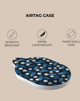 Dark Blue Summer Leafs AirTag Holder