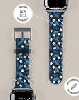 Dark Blue Summer Leafs Apple Watch Band
