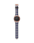 Blue Houndstooth Galaxy Watch Band