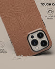 Crosshatch Terracotta Phone Case — detail view