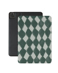 Harlequin Forest iPad Case. Front view.