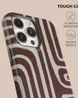 Labyrinth Burgundy Phone Case — angle view