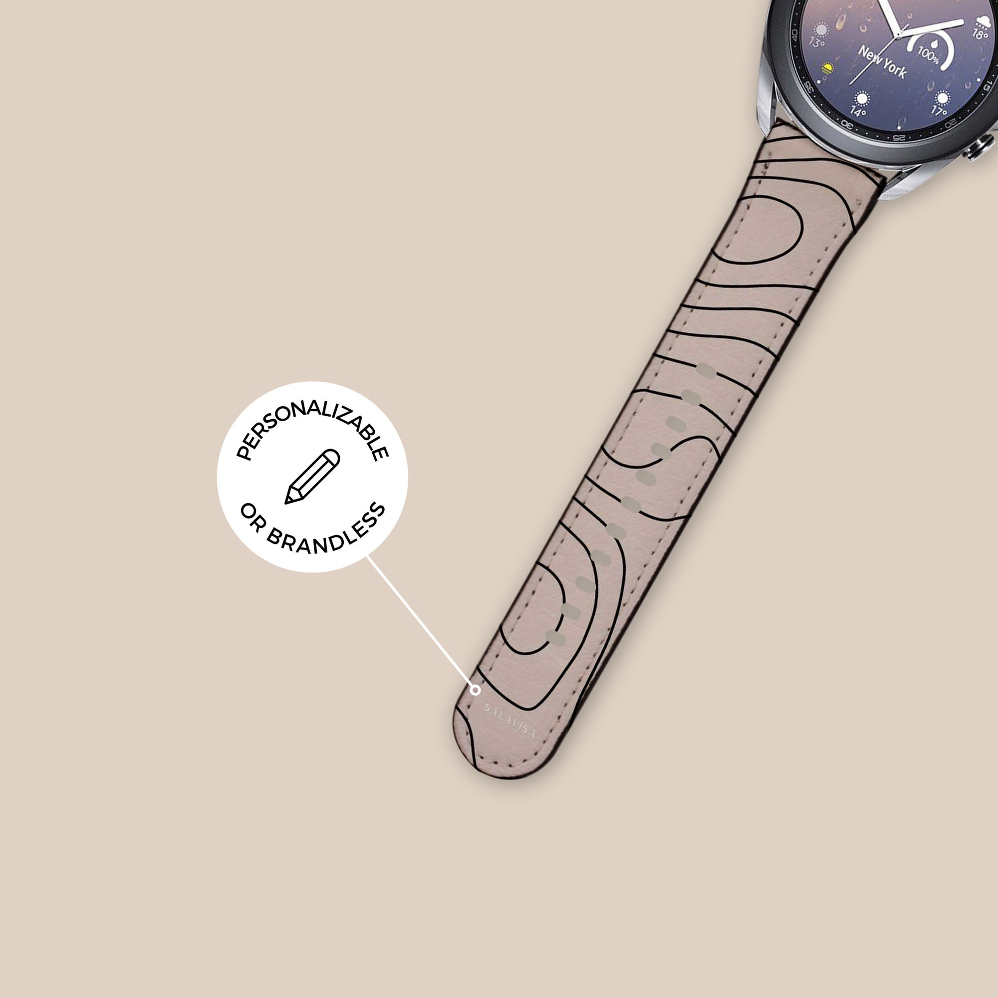 Rose Pink Topographic Galaxy Watch Band Samsung Galaxy Watch Band - SALAVISA