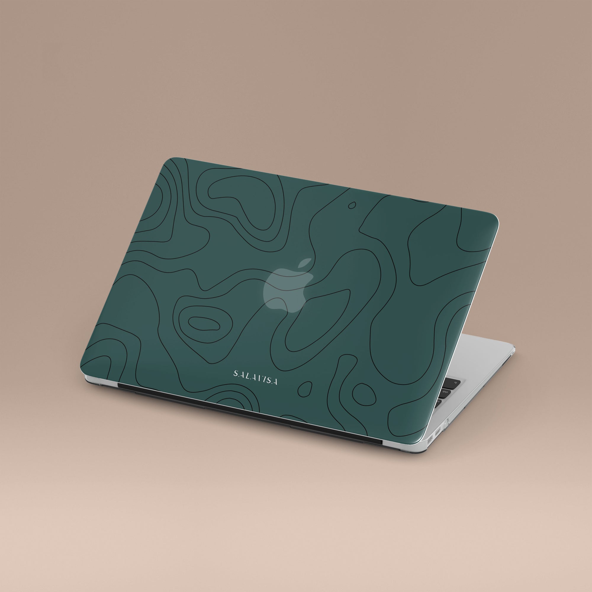 Forest Green Topographic MacBook Case MacBook Cases - SALAVISA