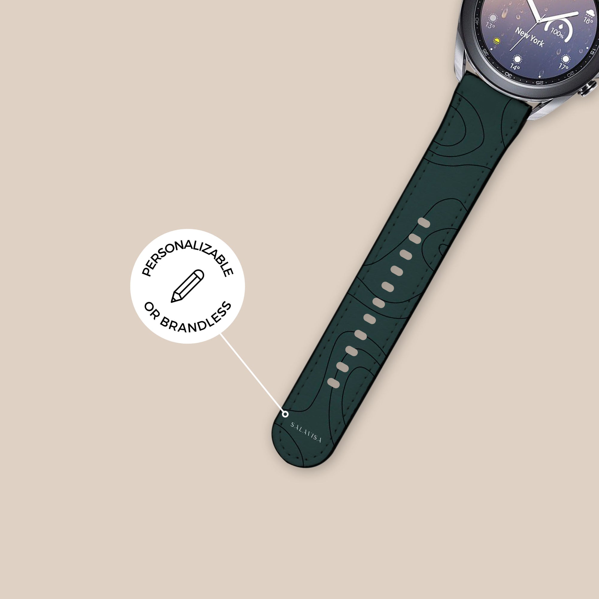 Forest Green Topographic Galaxy Watch Band Samsung Galaxy Watch Band - SALAVISA