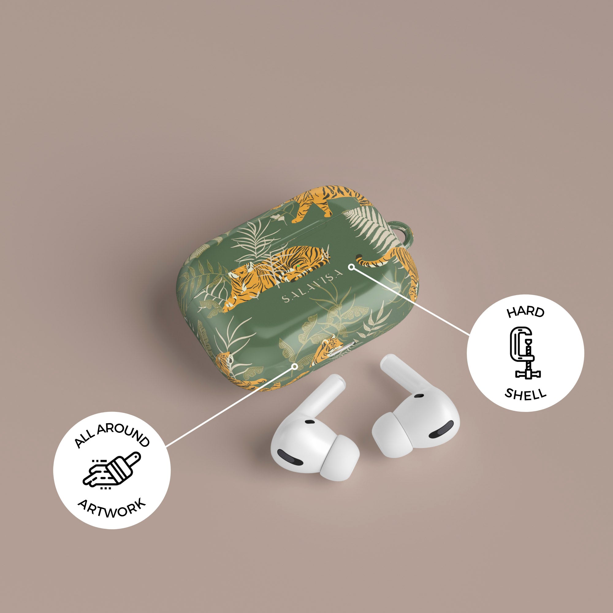 Yellow Tiger AirPods Case