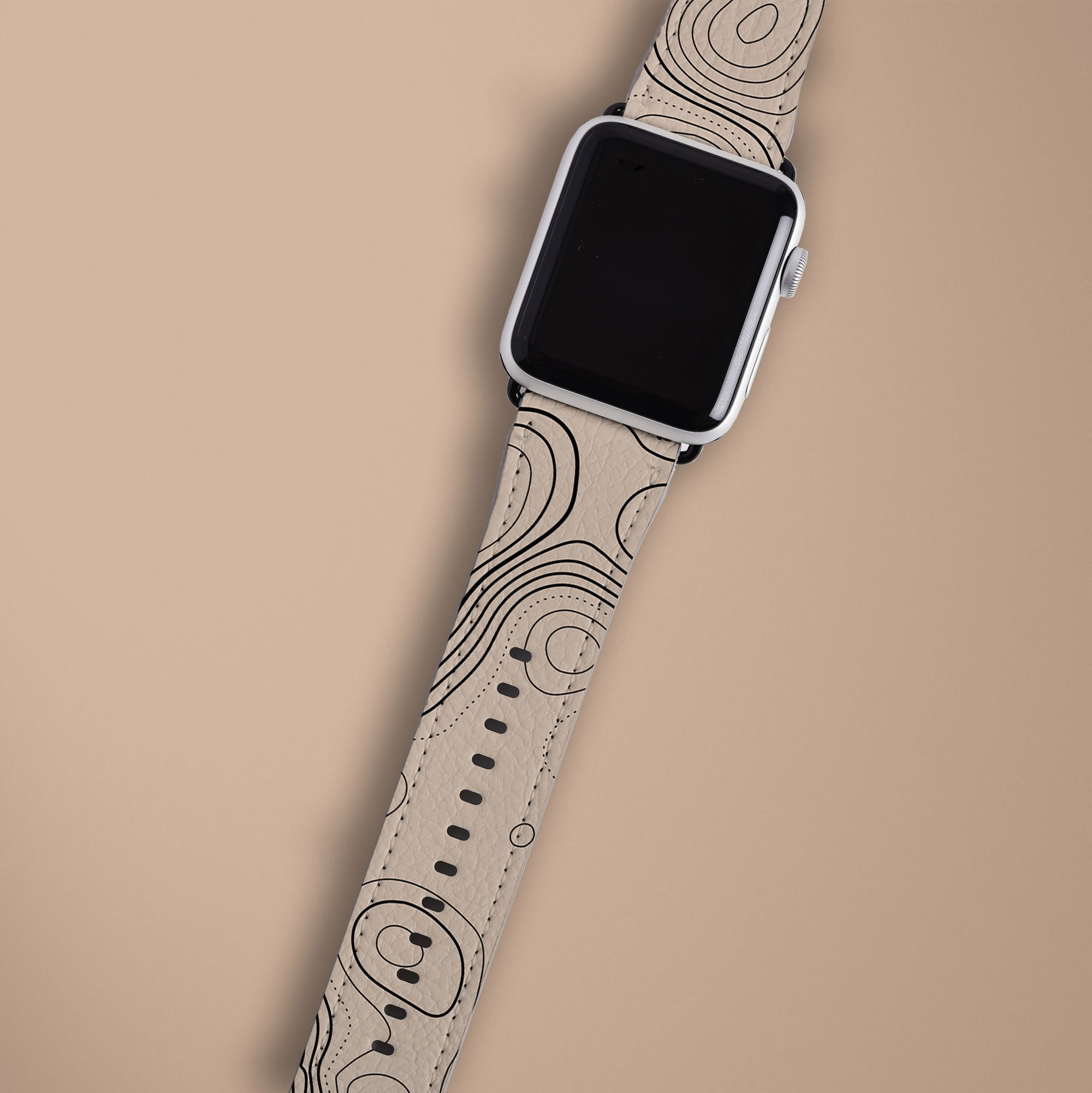 Beige Topographic Watch Strap Apple Watch Bands - SALAVISA