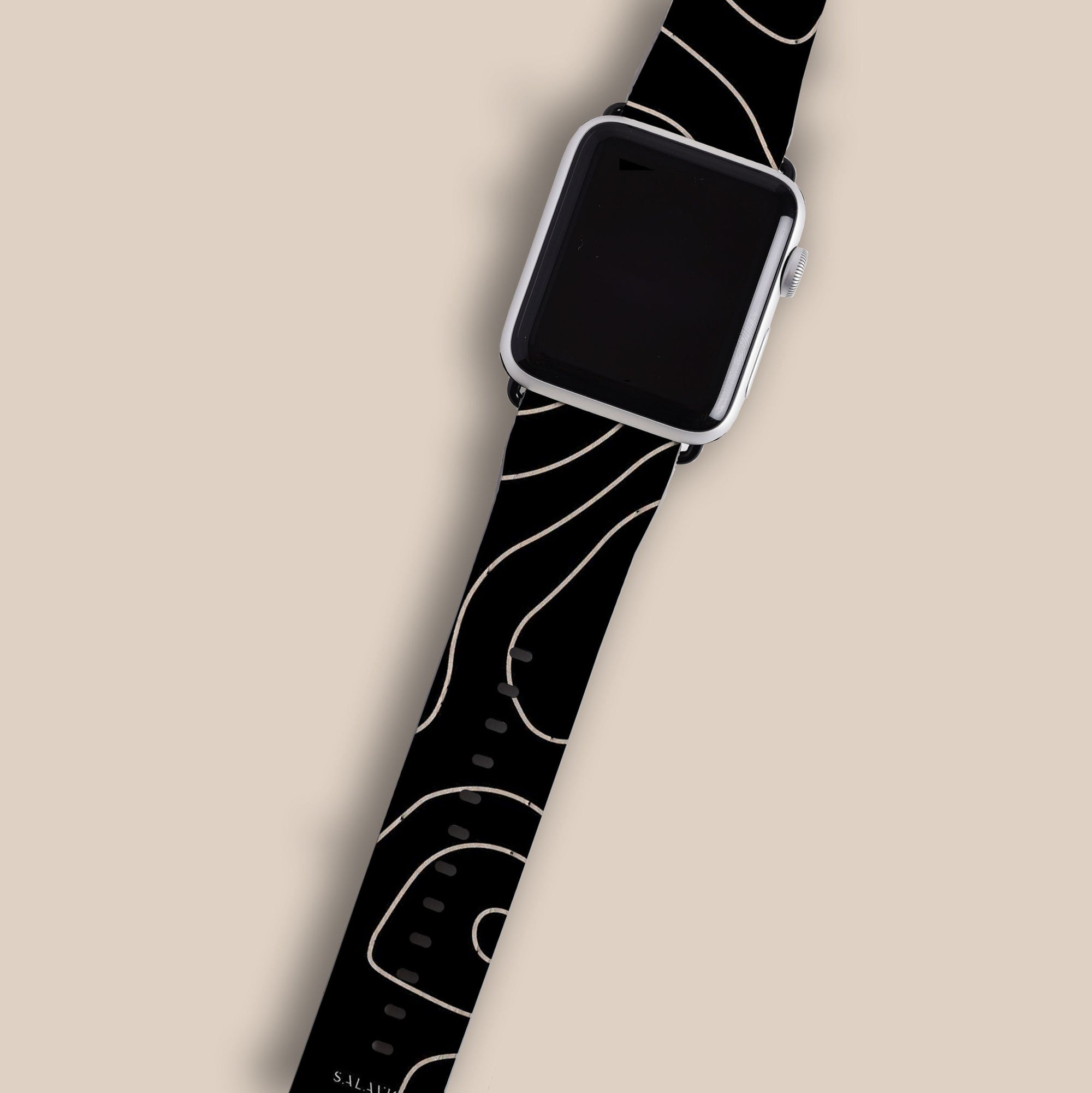 Black Topographic Map Apple Watch Band Apple Watch Bands - SALAVISA