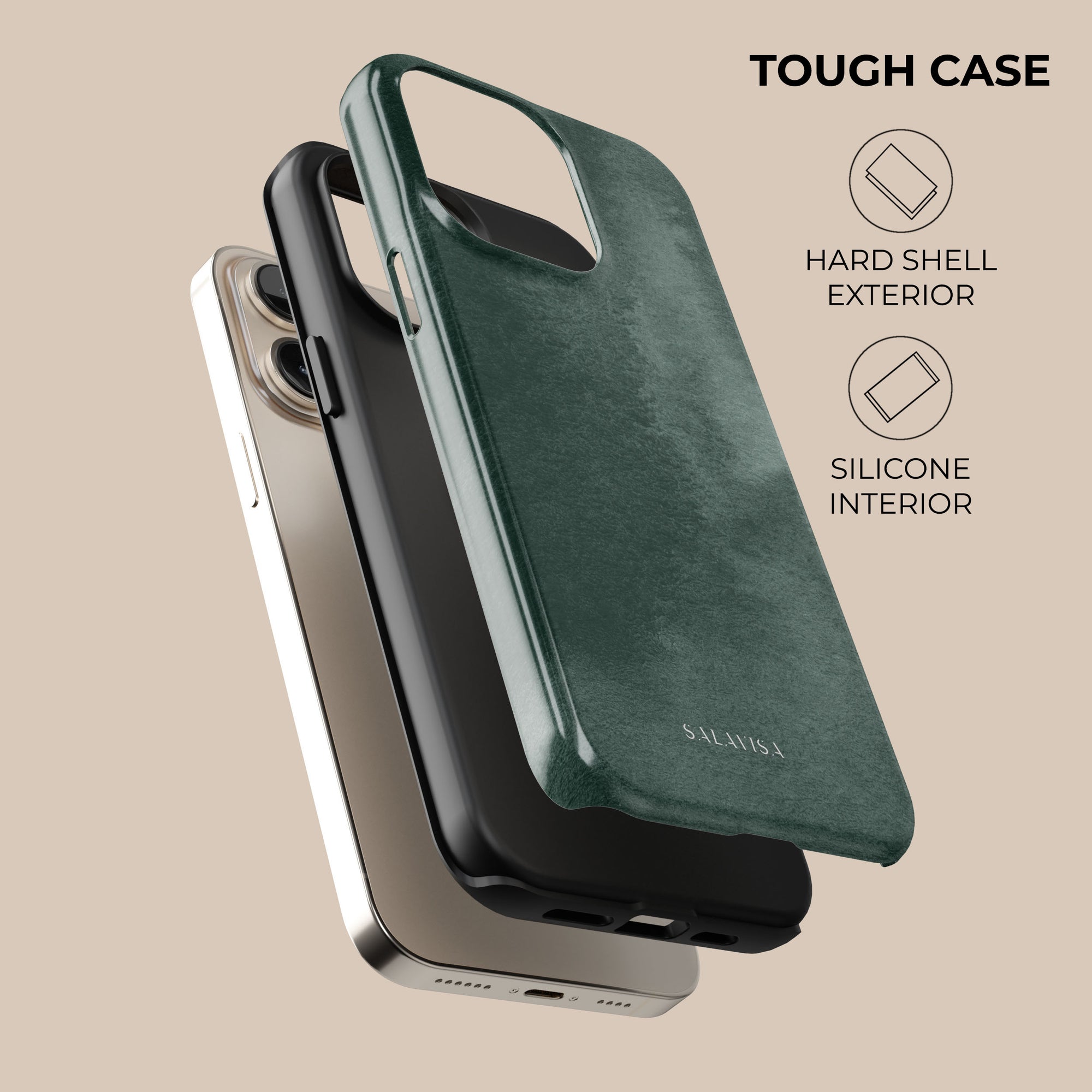 Forest Green Phone Case. Watercolor Forest Green Phone Case. Watercolor