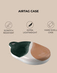 Peach & Forest Green Luxe Shapes AirTag Holder