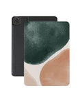 Peach & Forest Green Luxe Shapes iPad Case