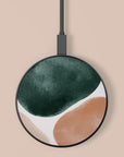 Peach & Forest Green Luxe Shapes Wireless Charger