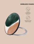 Peach & Forest Green Luxe Shapes Wireless Charger