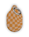 Orange Wave Checkered AirTag Holder