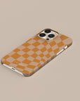 Orange Wave Checkered Phone Case