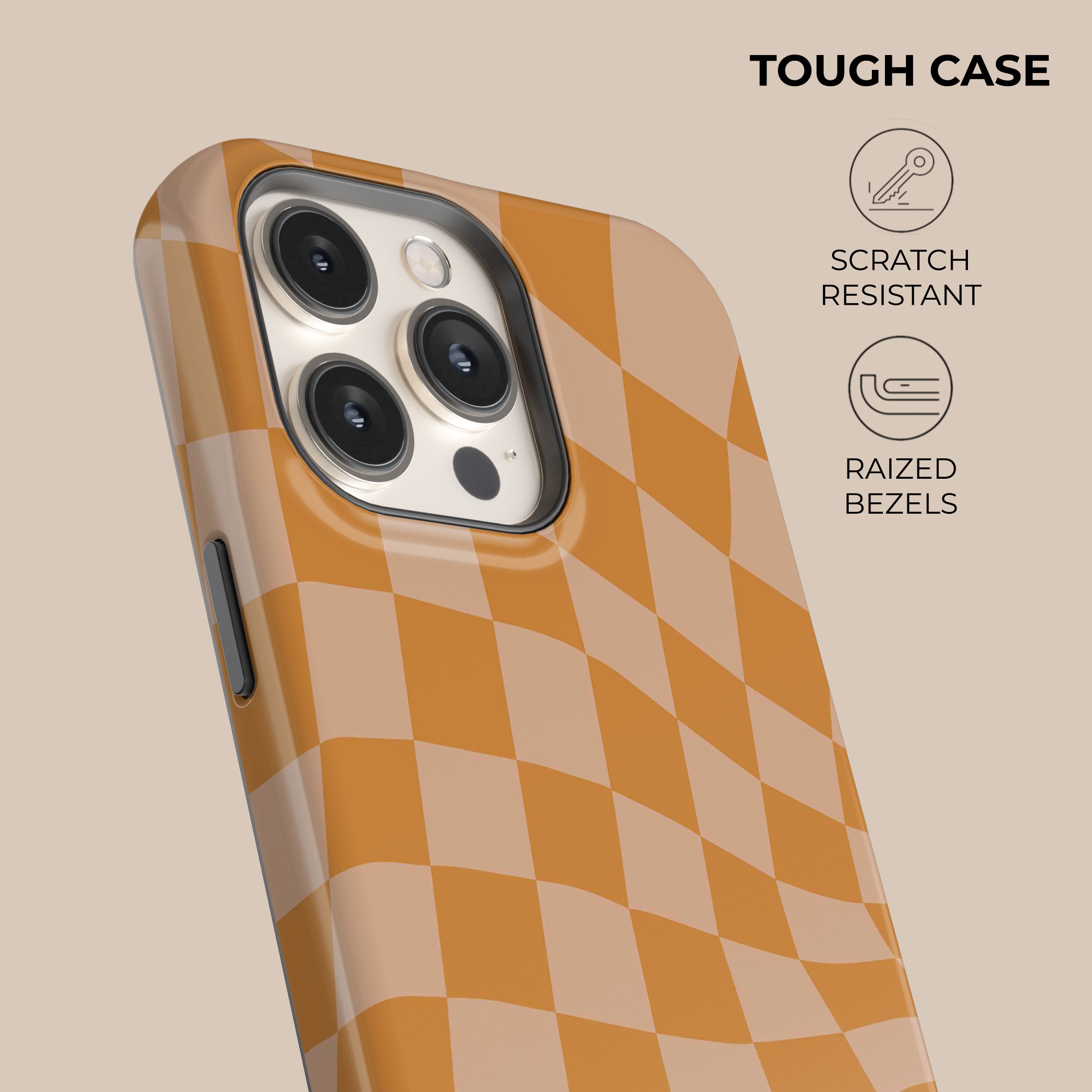 Orange Wave Checkered Hard Phone Cases – SALAVISA