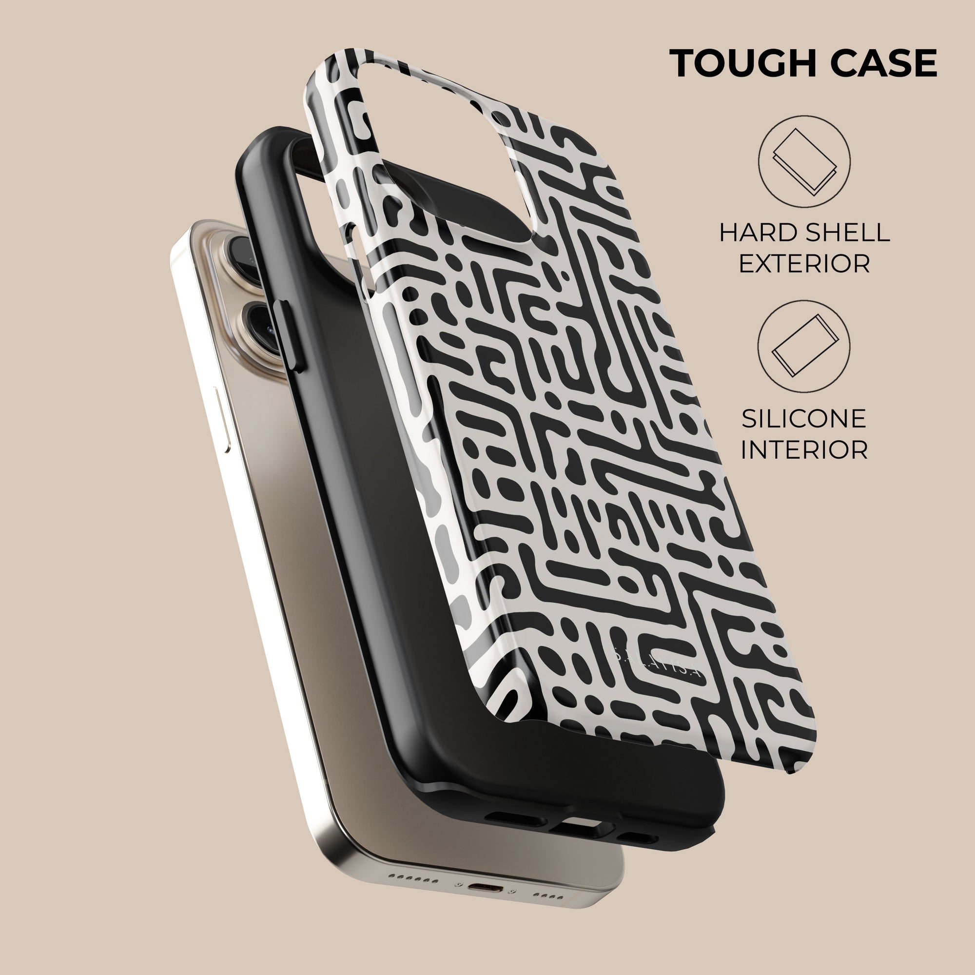 Black &amp; White Maze Phone Case