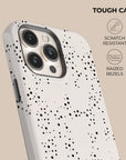 Coque de téléphone beige à pois