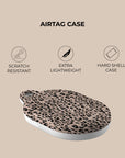 Beige Cheetah Skin AirTag Holder