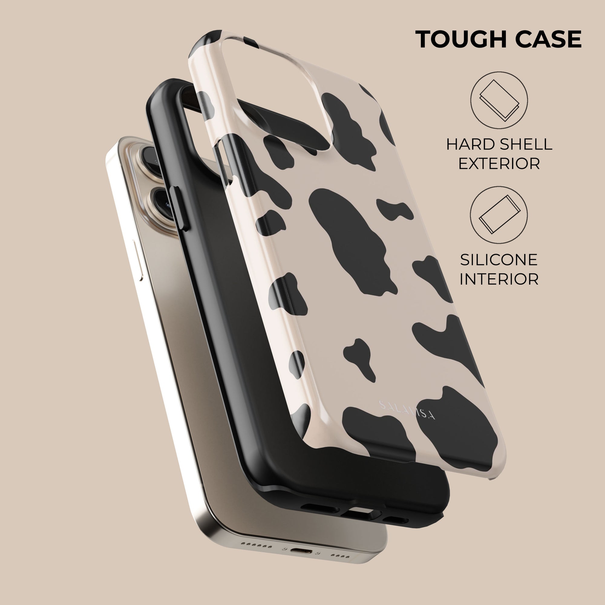 Pink Cow Phone Case. Animal | Salavisa iPhone 15 Pro Pink Cow Phone Case. Animal | Salavisa iPhone 15 Pro