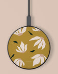 Burnt Yellow Flowers Wireless Charger