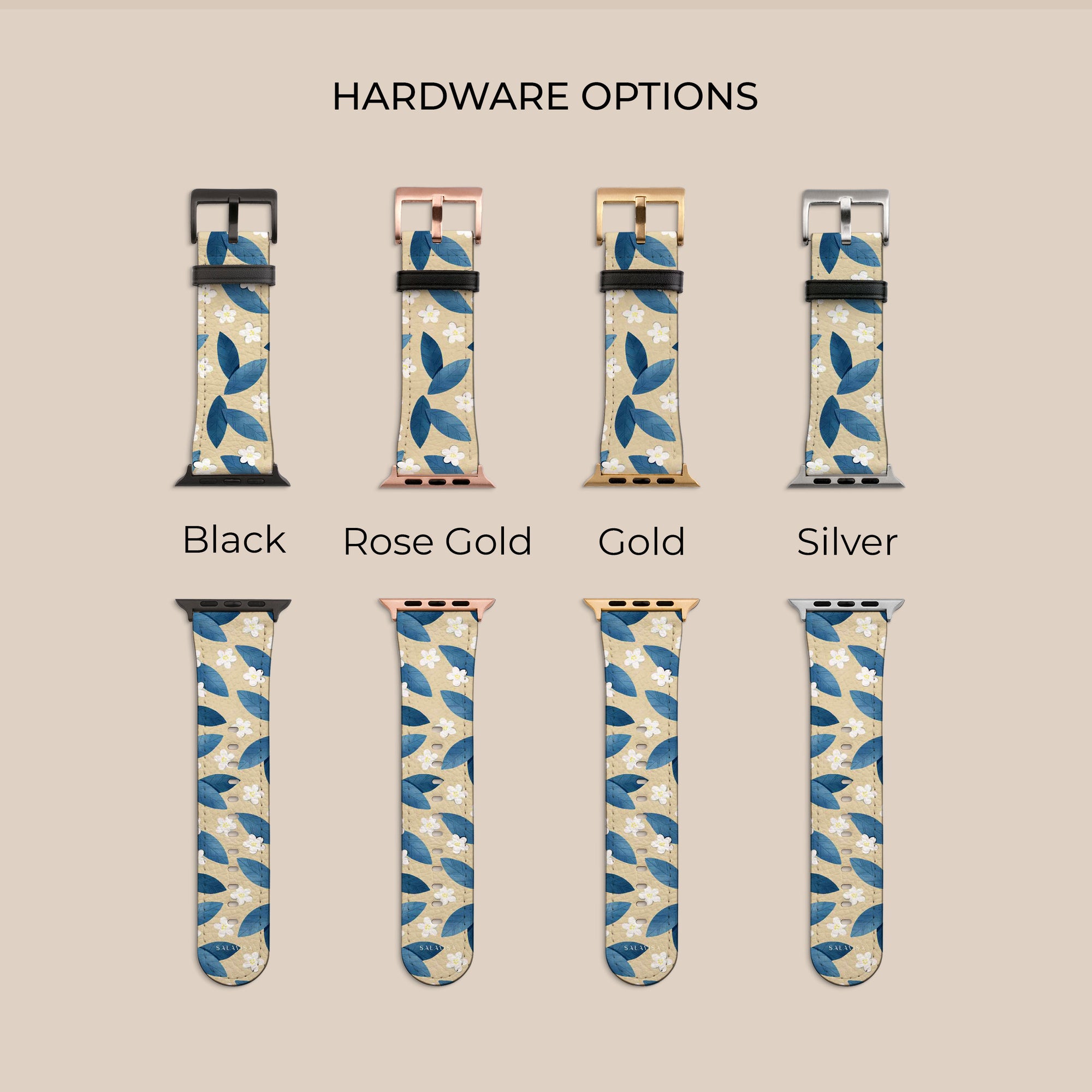 Blue Leafs Apple Watch Band