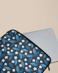 Dark Blue Summer Leafs Laptop Sleeve