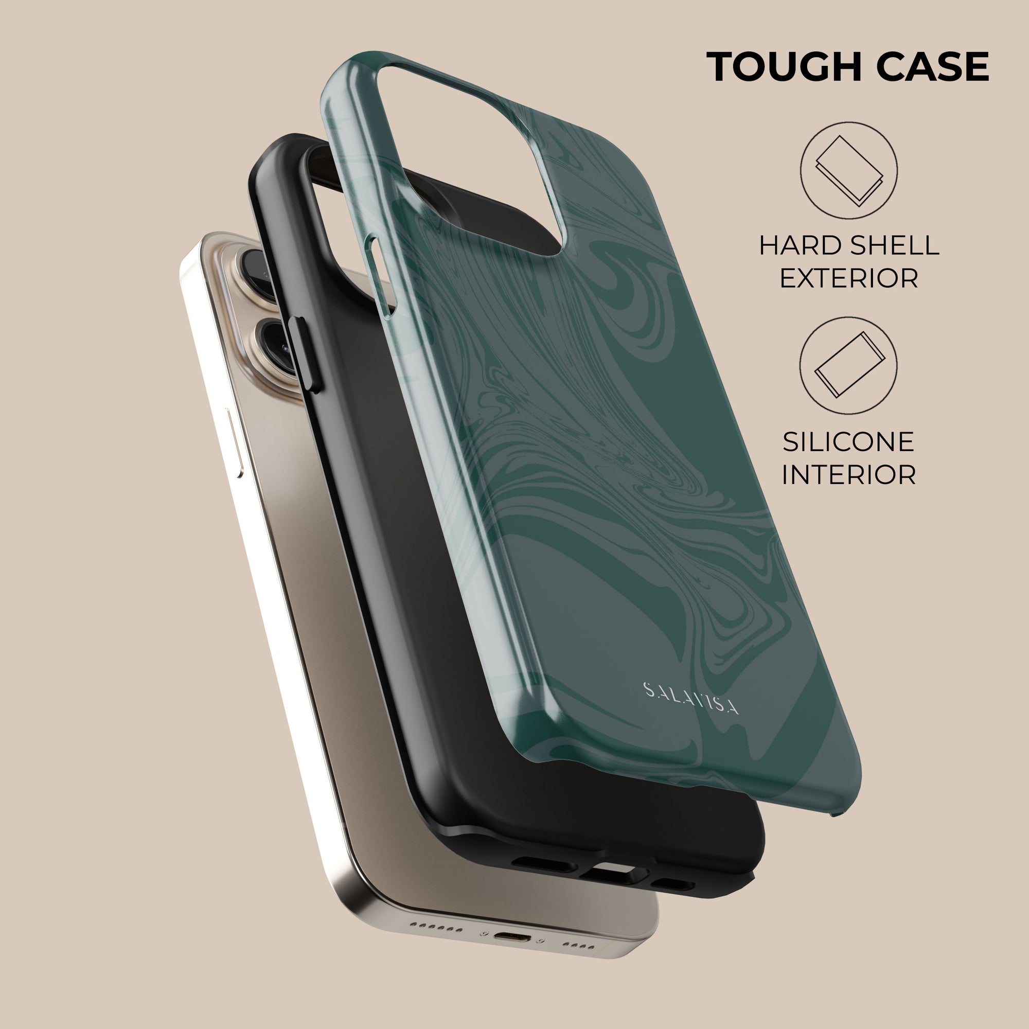 Dark Green Swirl Phone Case