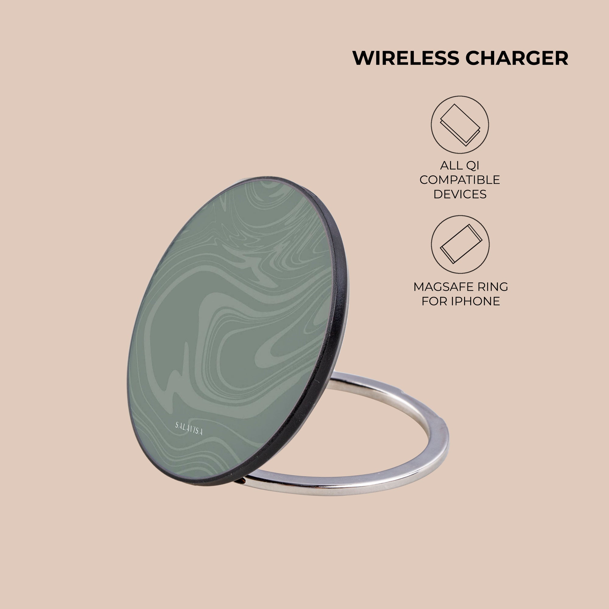 Light Green Swirl Wireless Charger