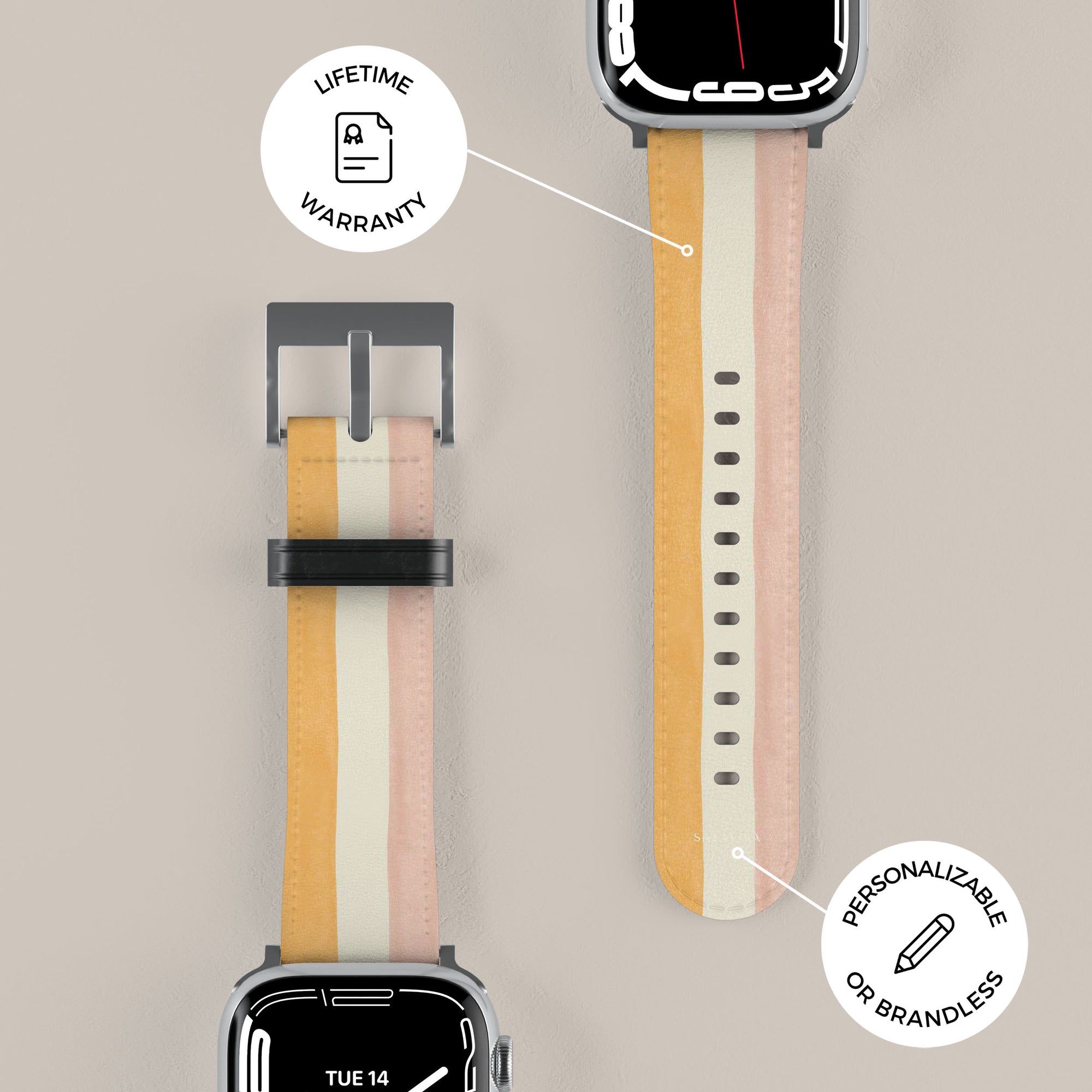 Grooved Orange Apple Watch Band
