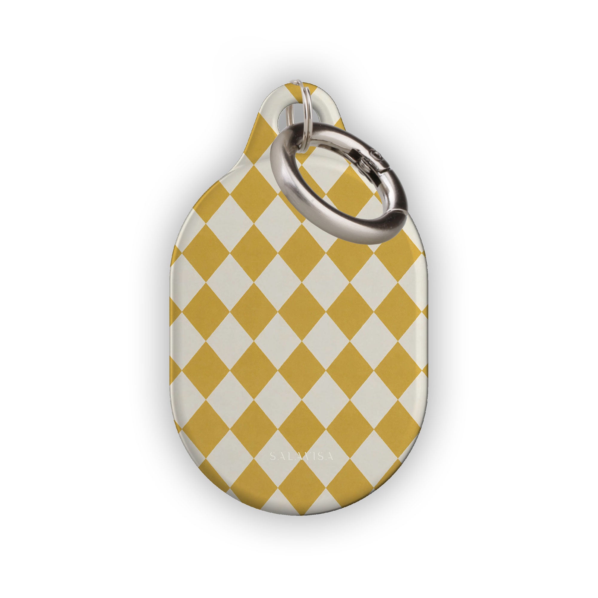 Argyle Mustard AirTag Holder — Salavisa