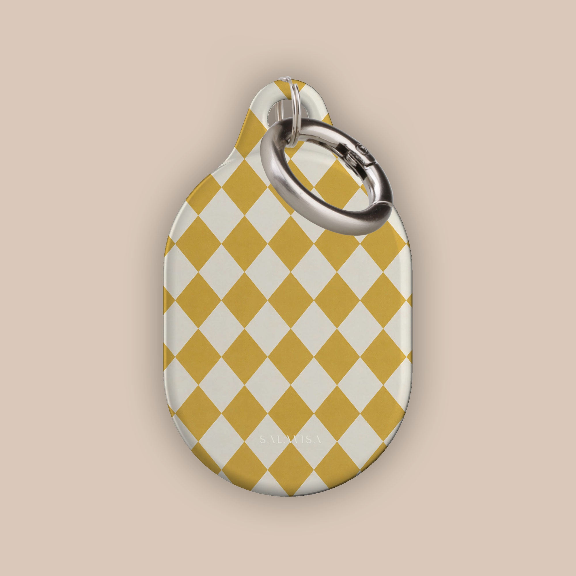 Argyle Mustard AirTag Holder — view 2 — Salavisa
