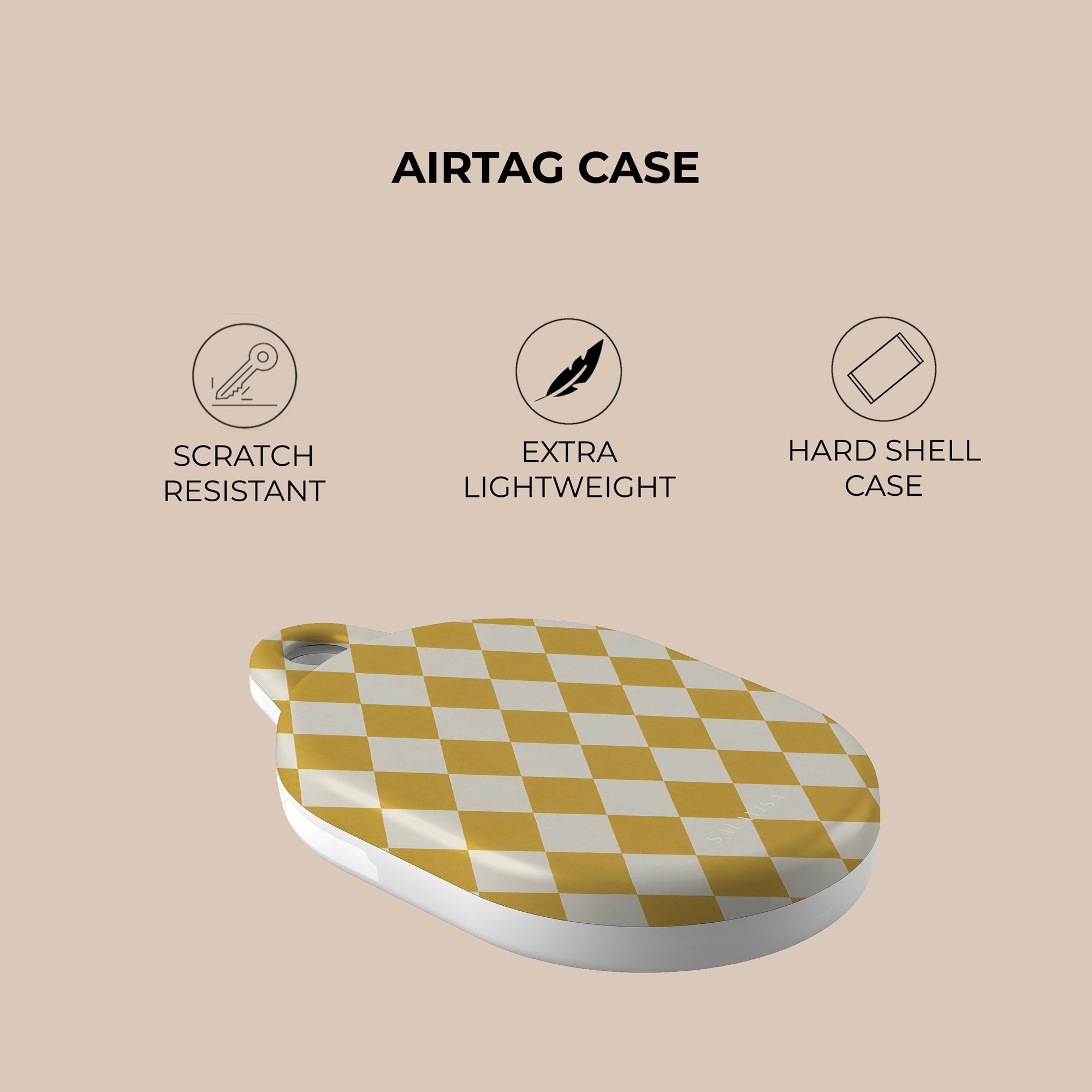 Argyle Mustard AirTag Holder — view 4 — Salavisa