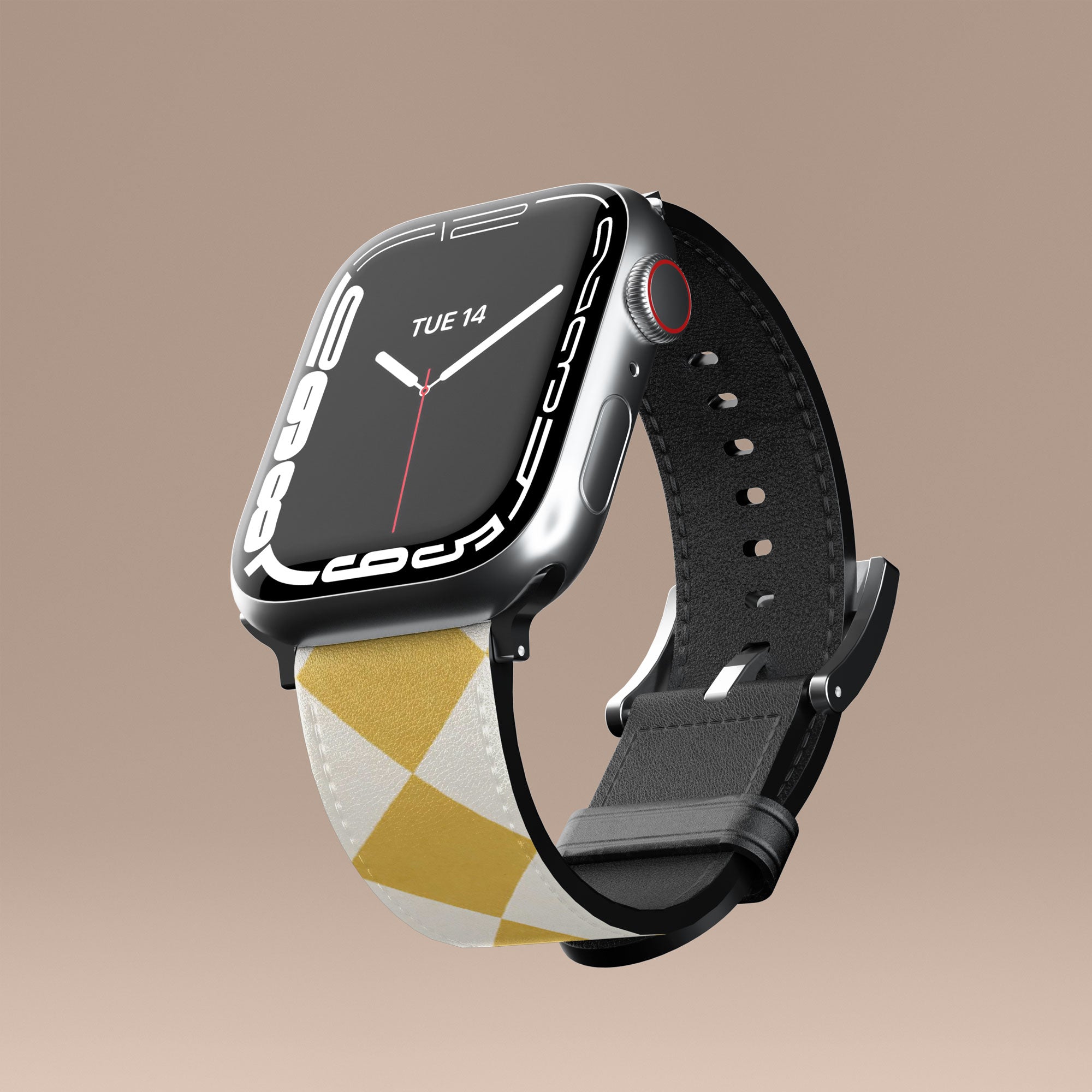 Argyle Mustard Apple Watch Band — view 4 — Salavisa
