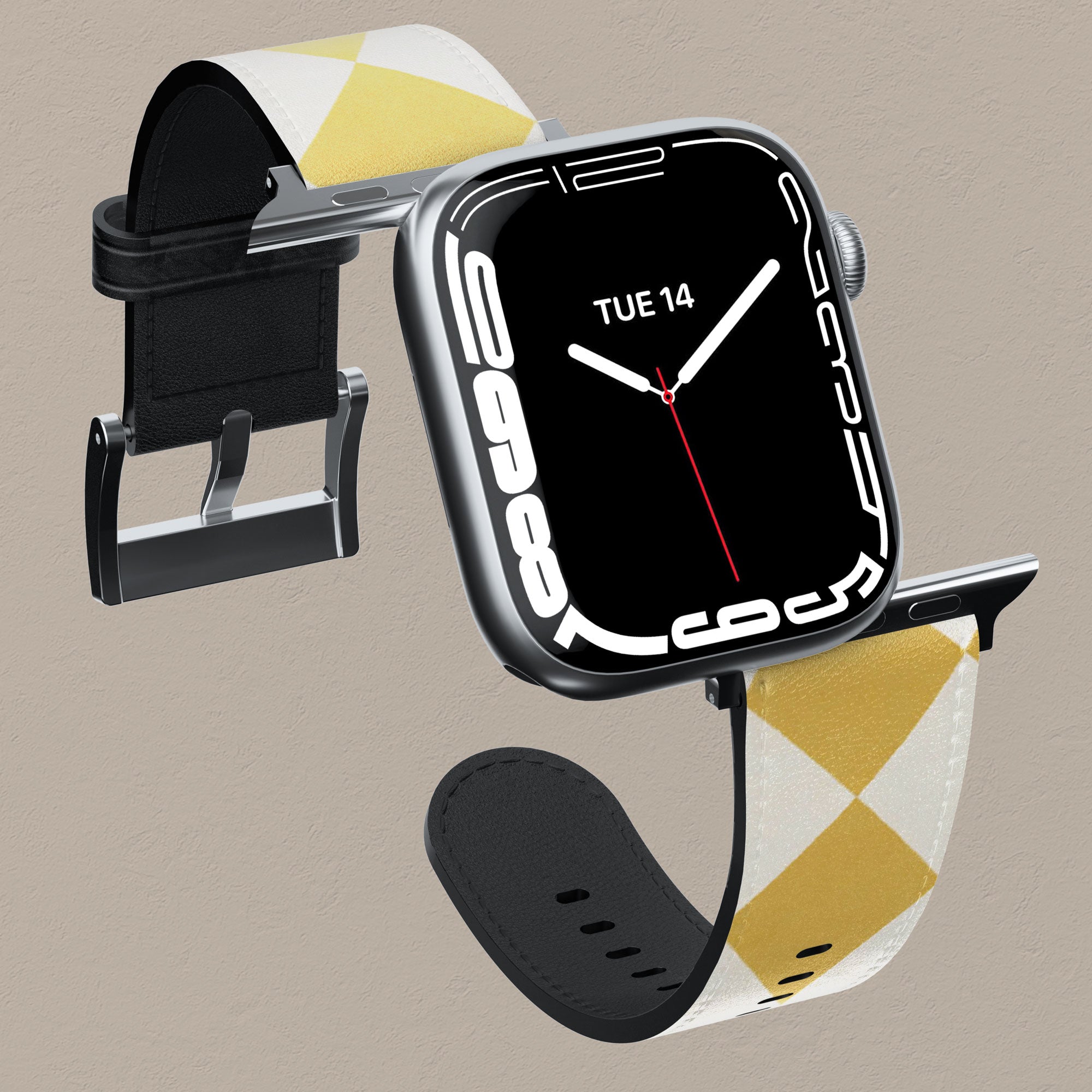 Argyle Mustard Apple Watch Band — view 5 — Salavisa