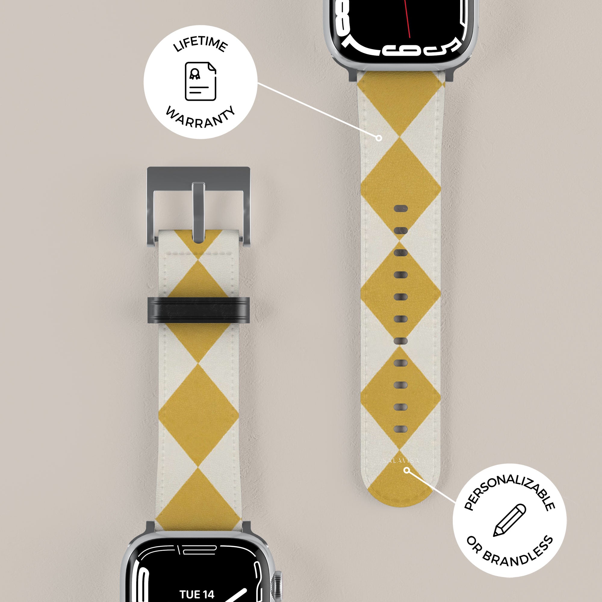 Argyle Mustard Apple Watch Band — view 7