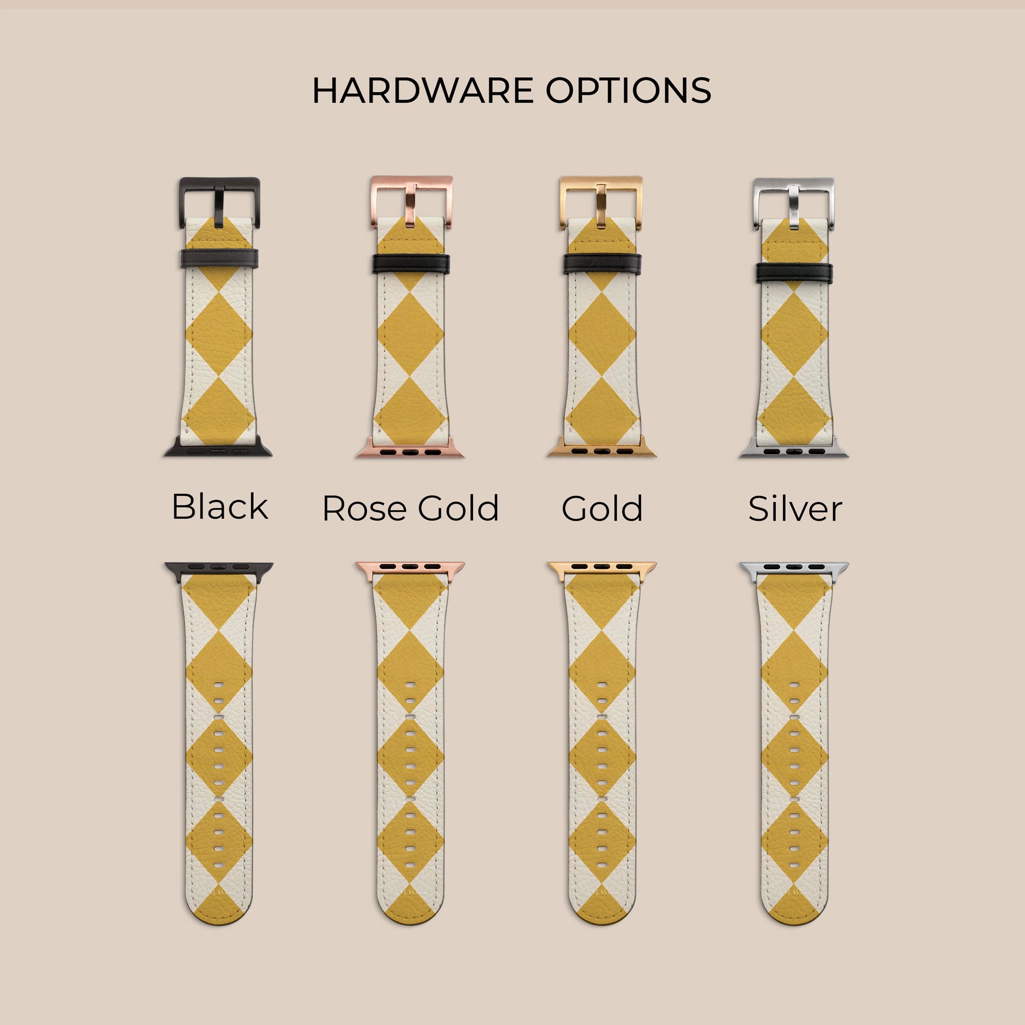 Argyle Mustard Apple Watch Band — view 8