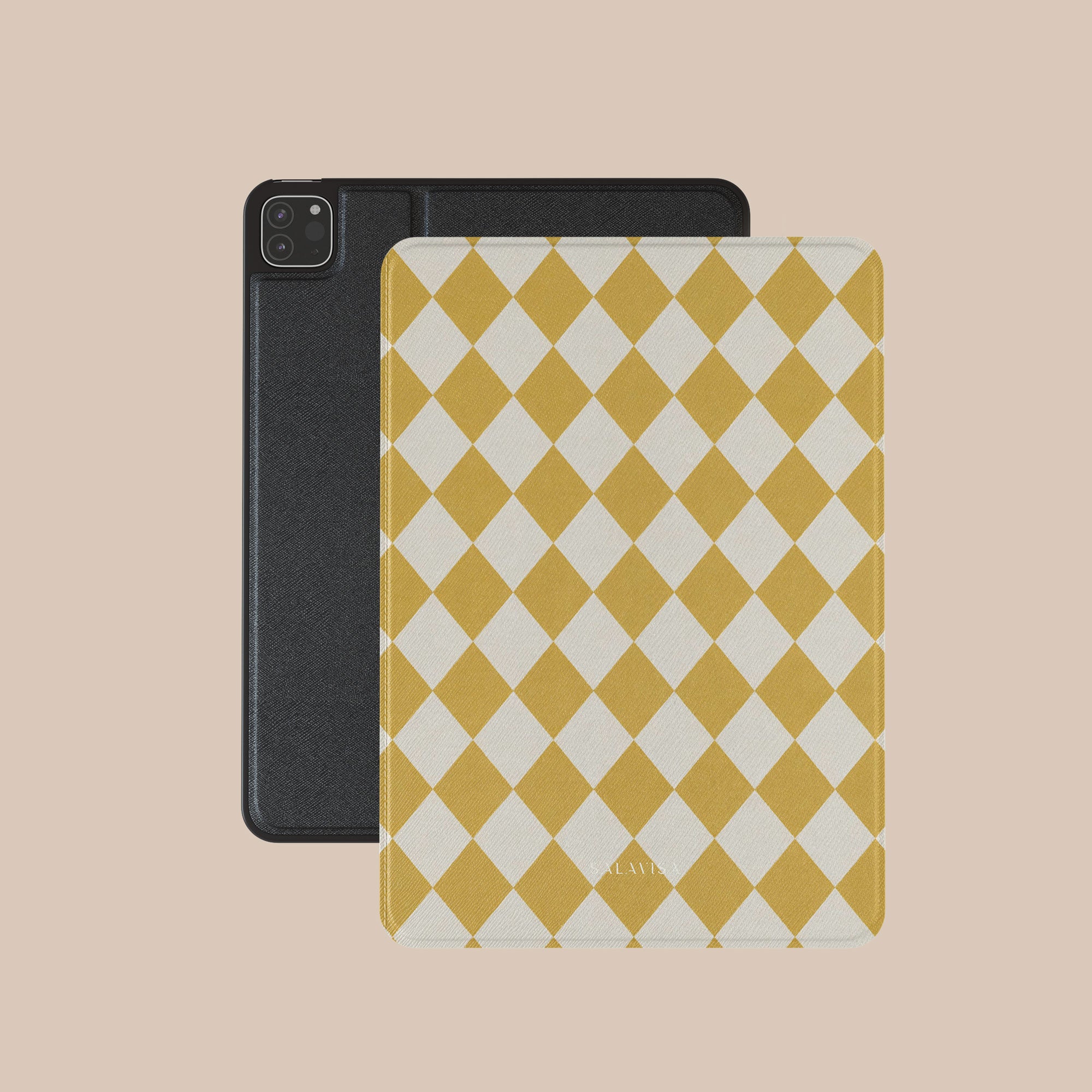 Argyle Mustard iPad Case. View 2. — Salavisa