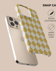 Argyle Mustard Phone Case — back view