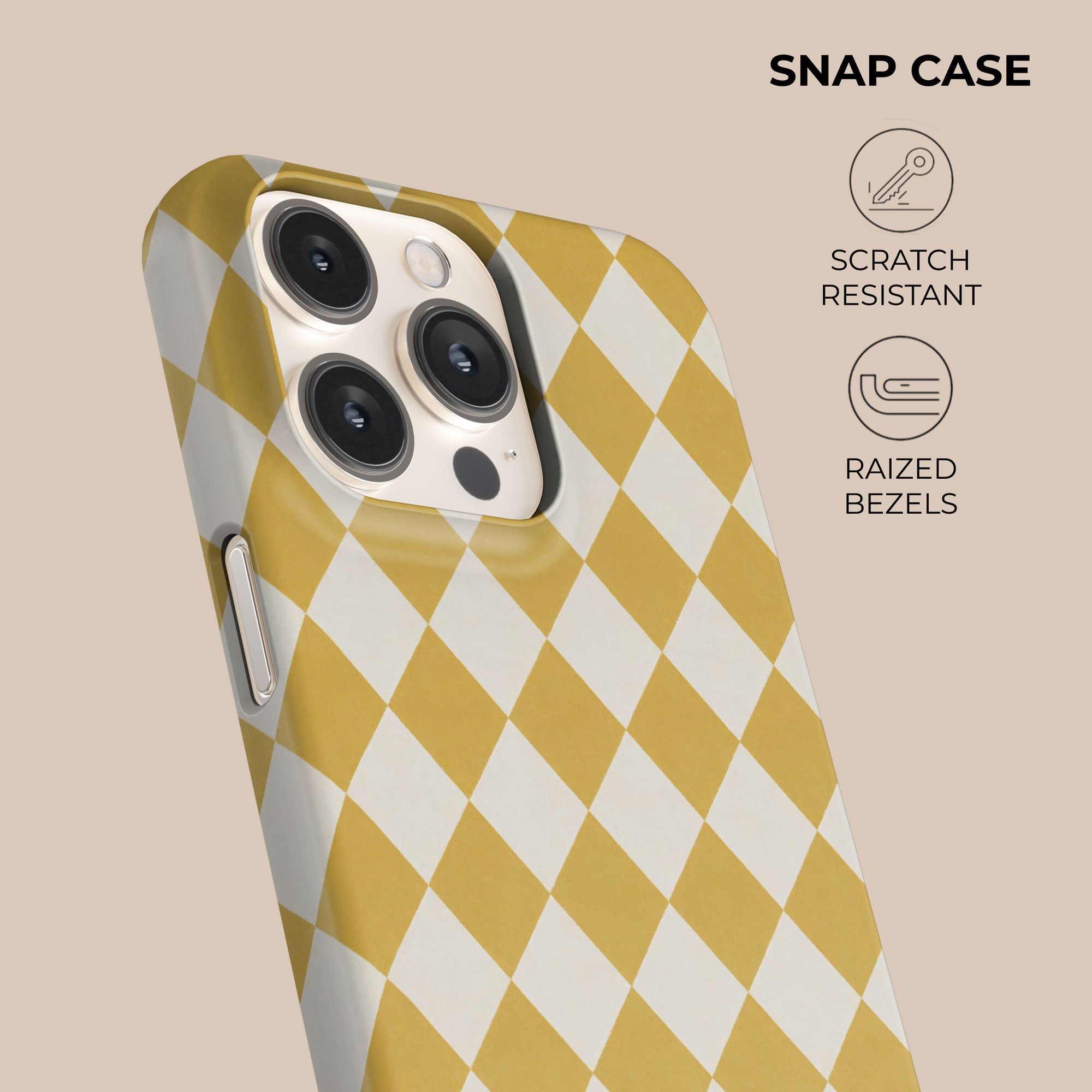 Argyle Mustard Phone Case — view 5 — Salavisa