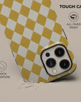 Argyle Mustard Phone Case — detail view