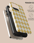 Argyle Mustard Phone Case — front view